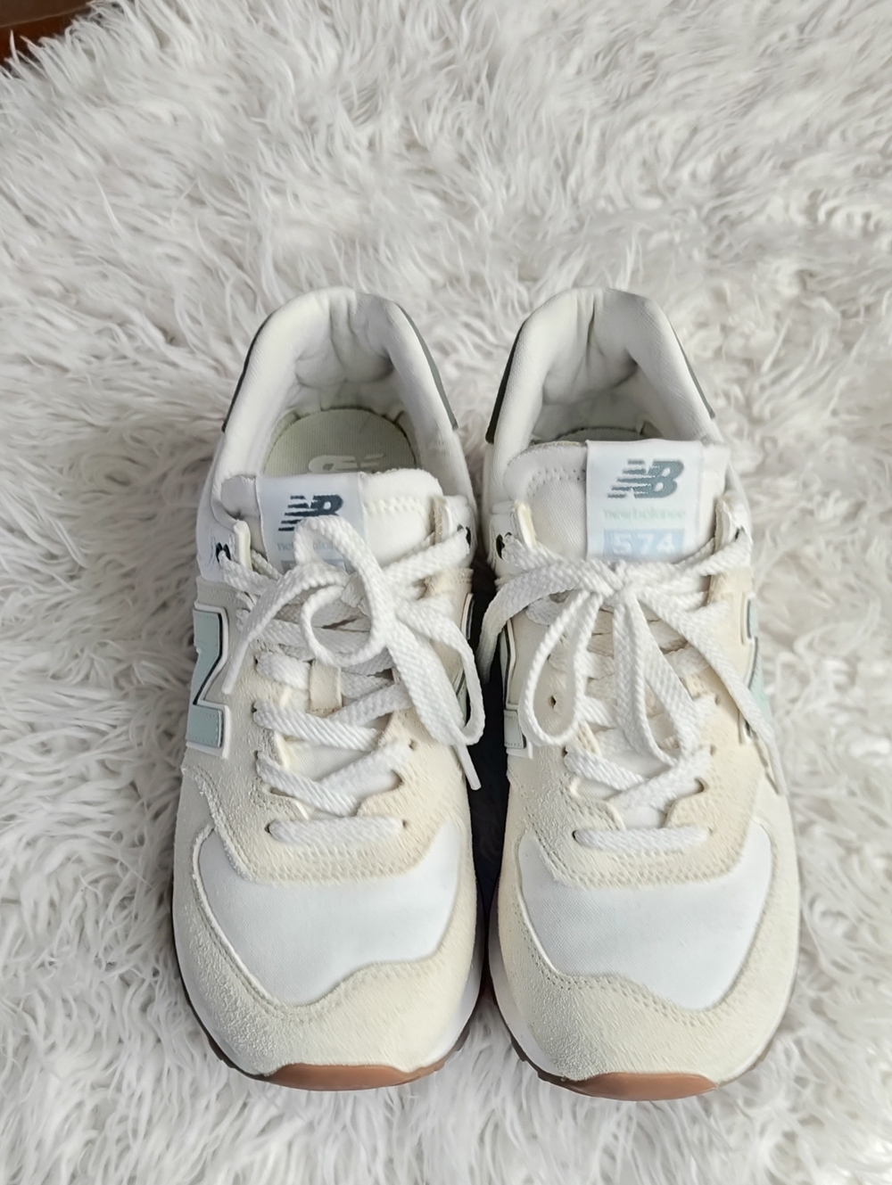New Balance Cream White 574 Sneakers
